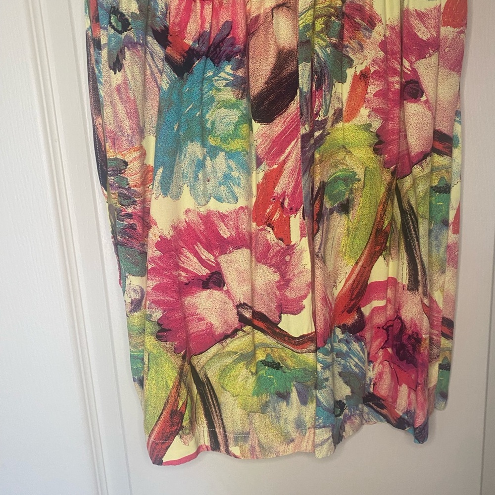L. Bates Abstract Floral Wrap Skirt Size M Rayon Summer - Picture 4 of 8